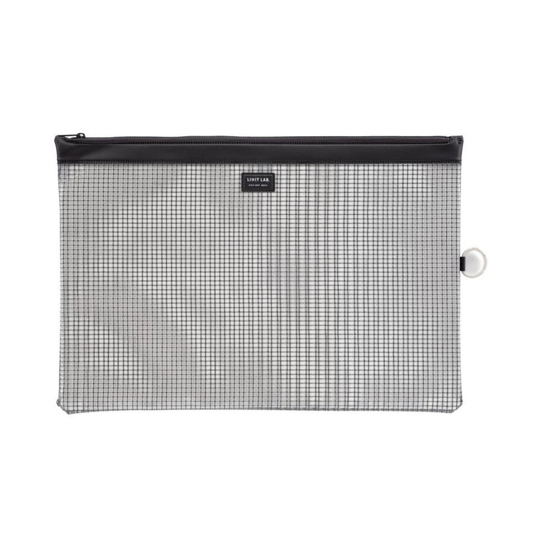 LIHITLAB LIHIT LAB. Mesh Pouch  16.6 x 11.3 inches  Charcoal (F247-Charcoal) - Image 1